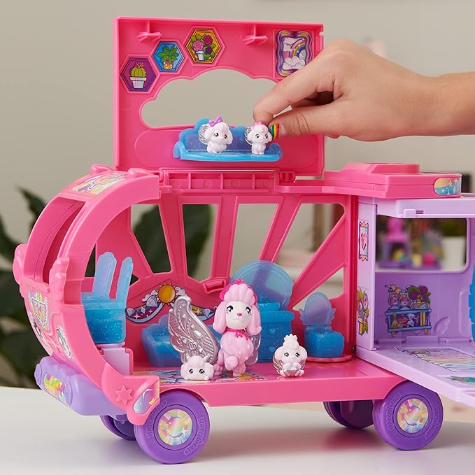 Hatchimals CollEGGtibles, Transforming Rainbow-Cation Camper Toy Car with 6 Exclusive Characters, 10 Accessories, Kids Toys for Girls Ages 5 and up
