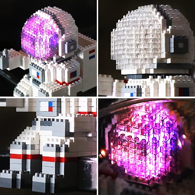 Finger Rock Astronaut Mini Building Blocks Micro Building Kits for Kids and Adults 12-15 Space Toys Gifts - Compatible with Nano(1008 Pieces)