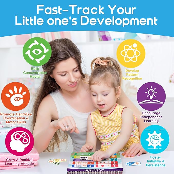 Busy Book for Toddlers, Montessori Toys for 3+ Year Old, Preschool Learning Activities Autism Sensory Toys Travel Toys Educational Toys Book with Classified Storage Box and Writing and Drawing Board