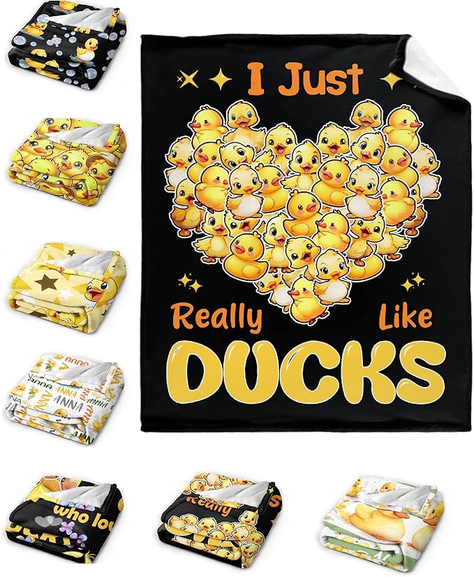 I Just Really Like Ducks Blanket Adult duck Blanket Kids Funny Blanket Suitable for Bedroom bed sofa Crib Couch Chair outdoor All Season Items That Yellow Duck Lovers Will Love 40"x30"for Pets
