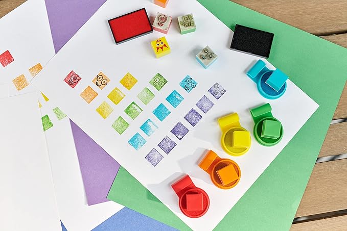hand2mind Numberblocks Stampoline Park Stamp Activity Set, 20 Kids Stamps, 12 Washable Ink Pads, Number Toys, Preschool Learning Activities, Math Toys, Toddler Counting Toys, Birthday Gifts for Kids