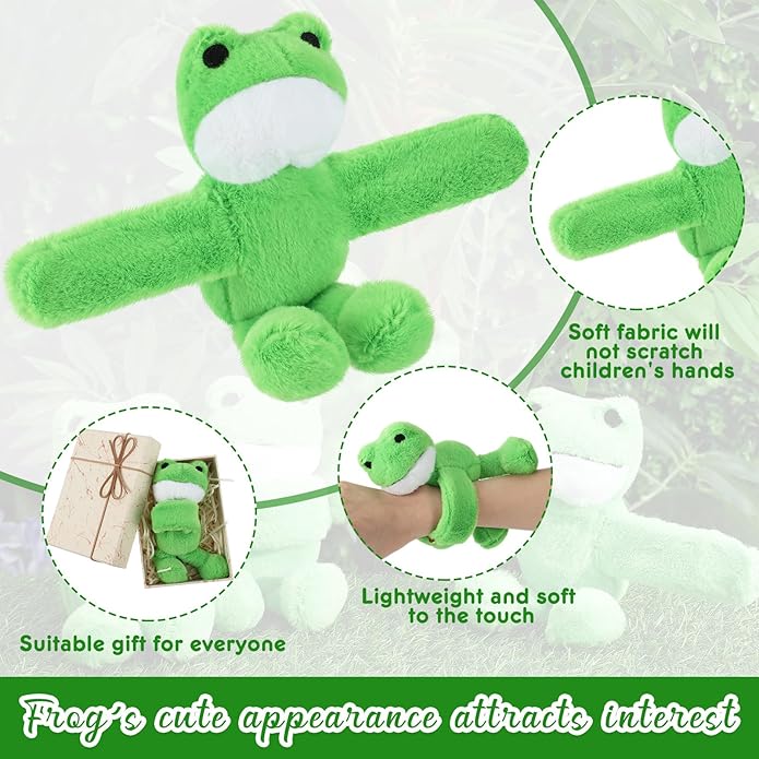 Deekin 10 Inch Stuffed Animal Slap Bracelets Plush Animals Slap Band Cute Snap Bracelet Jungle Themed Animal Huggers for Party Birthday Favor