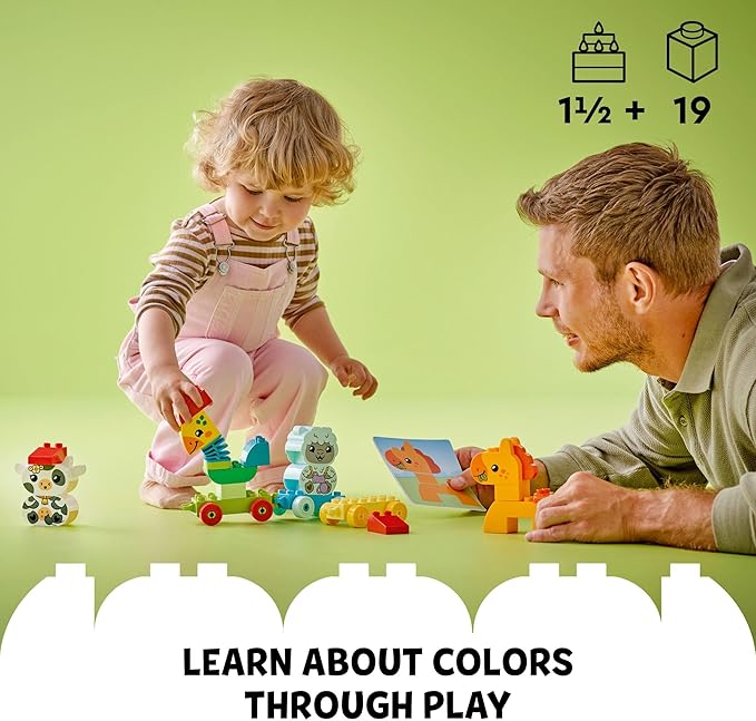 LEGO DUPLO My First Animal Train Building Set and Horse Toy, Educational Toy for Toddlers Ages 1-3 with 4 Animal Figures, Creative Nature Toy Birthday Gift for Animal Loving Preschoolers, 10412