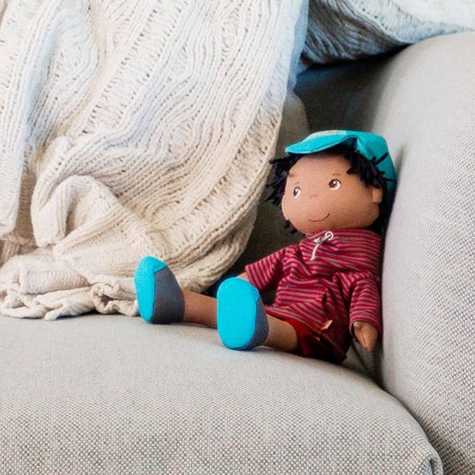 HABA William 12" Soft Boy Doll - Machine Washable with Removable Clothing and Embroidered Face