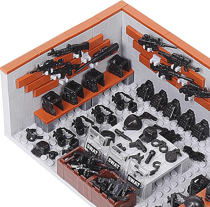 Military Base Army Base Building Blocks Sets WW2 Battle Brick Armory Swat Team Weapons Pack Toys Compatible with Major Brands Bricks(568 Pcs)