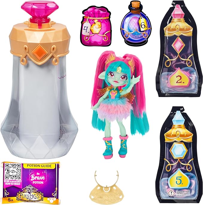 Magic Mixies Amber Dragon Pixling. Magically Reveal a 6.5" Pixling Doll Inside a Potion Bottle! Mix a Magic Potion to Create Your Pixling.