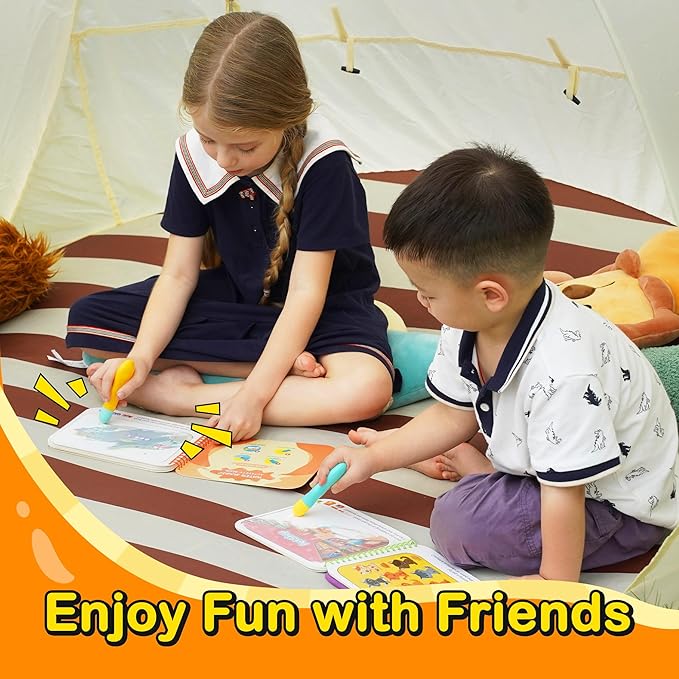 YPLUS Water Reveal Activity Books for Kids, Toddler Travel Toys Mess Free Coloring, Magic Paint with Water Books for Car Plane Yard Ages 3 4 5 6 7 - Theme Animals