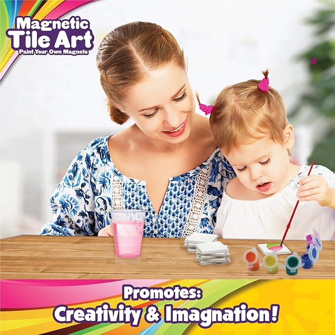 Creative Kids Magnetic Mini Tile Art - Make Your Own 10 Fridge Magnets