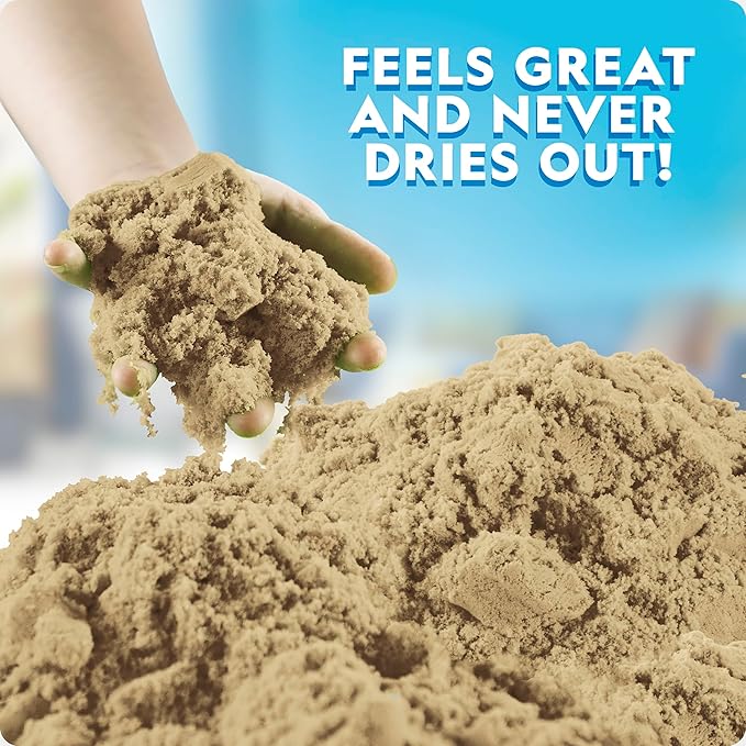 National Geographic Moon Sand - 24 Lb. Bulk Play Sand Kit with 6 Castle Molds (Natural) - A Fun No Mess Sensory Activity, Kids Fake Sand Play Set, Sensory Bin Filler