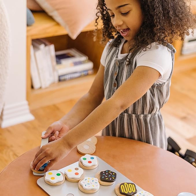 Melissa & Doug Slice and Bake Wooden Cookie Play Food Set
