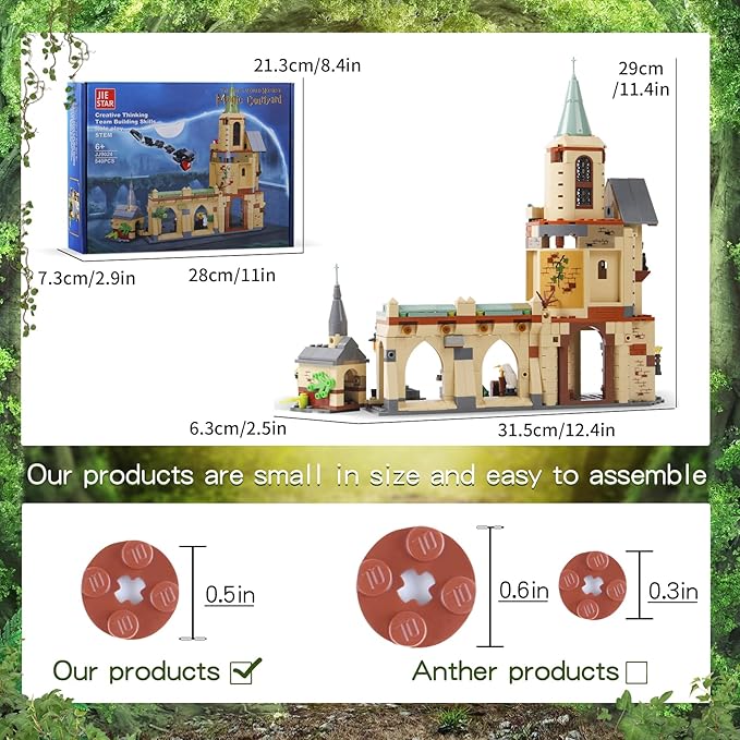 Hog Magic Castle with Harry Characteristics Building Blocks(Compatible with Normal Block Size),Fantasty Harry Toy for Adults,Recreate The Magic World Scenes of The Movie