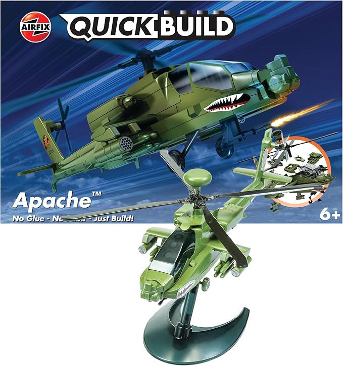 Airfix Quickbuild Boeing Apache Airplane Model Kit, Multi