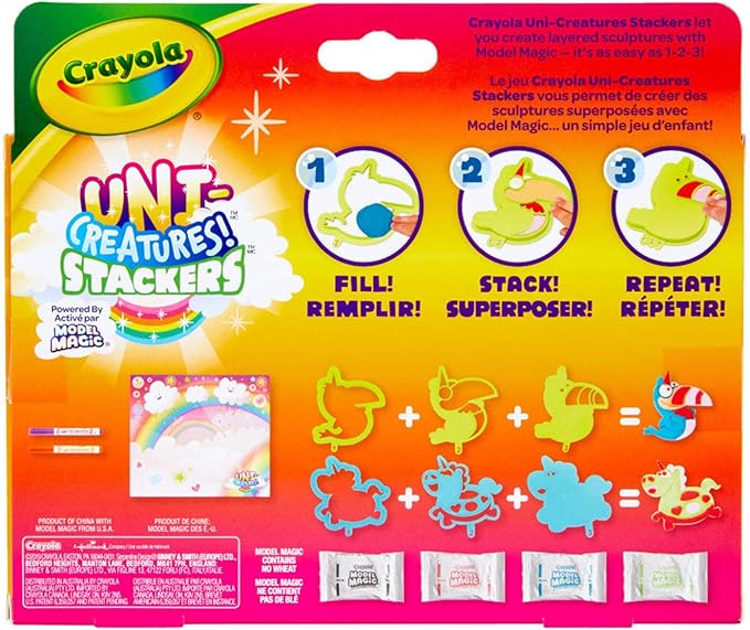 Crayola Uni-Creatures Model Magic Stackers, Unicorn Craft Kit, Gift for Kids, Ages 5, 6, 7, 8