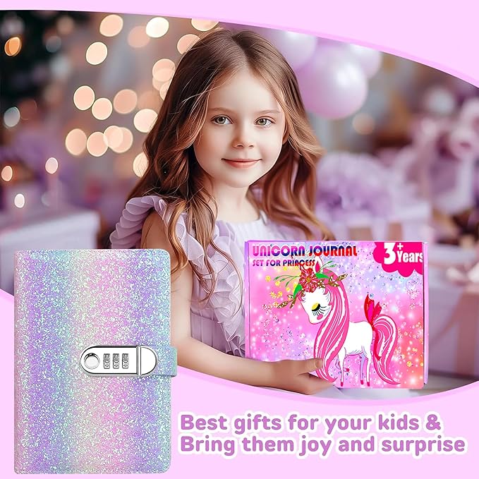 DIY Journal Kit for Girls,Diary for Girls with Lock,DIY Journal Set for Tween & Teen Girls, Stationery Set, Diary Supplies Set, Journaling Art Crafts Kit, Ideal Gifts for Girl