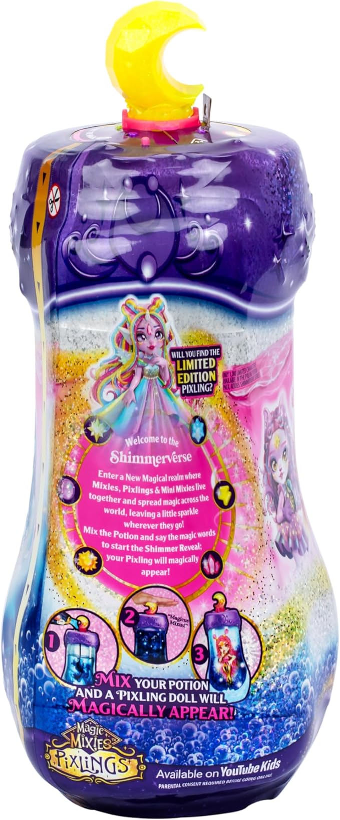 Magic Mixies Pixlings Shimmerverse Series, Create & Mix A Magic Potion to Reveal Tiggz The Tiger Pixling, Watch As This Beautiful 6.5" Fashion Doll Appears Inside The Potion Bottle