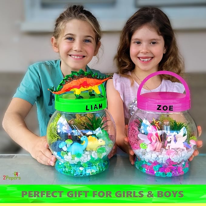 DIY Dinosaur Gifts for Boys, Kids Birthday Gifts Arts and Crafts for Boys Nightlight Terrarium Kit, Toys for Boys Age 3 4 5 6 7 8 9 10 11 12 Year Old