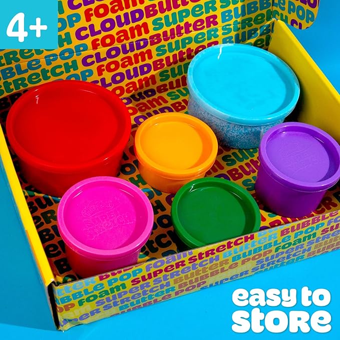 Play-Doh 6 Variety Compounds–Super Stretch, Play Foam, Butter, Cloud Dough for Kids, Sensory Dough, Kit, Gifts for Kids, Popular Kids Toys, Party Favors for Kids 8-12, Compound Packs
