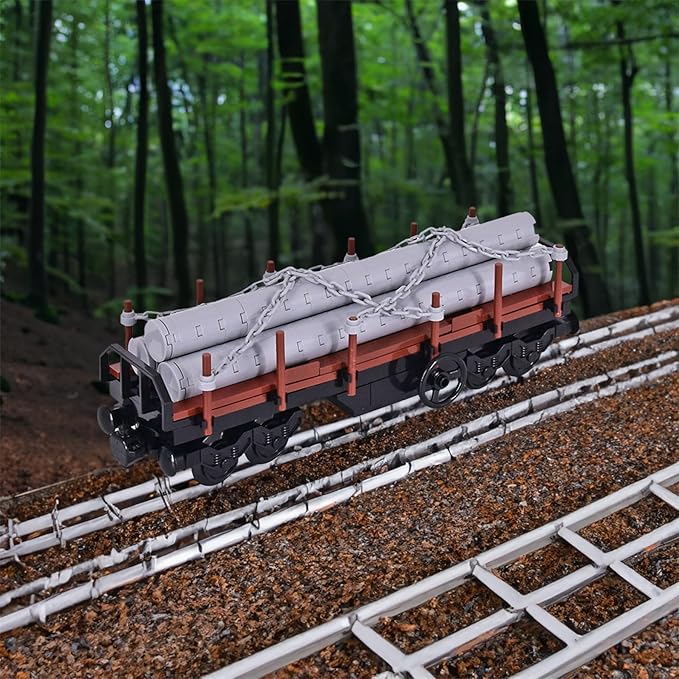 6IN1 City Freight Train Car Building Set, DIY Toys for Teens and Adults, Compatible with Lego 630 Building Accessory (Container)