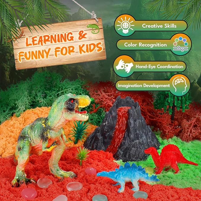 Dinosaur Terrarium Kit for Kids - Arts & Crafts Activities Sets With Glow in The Dark Painting - DIY Dinosaur Toys Birthday Gifts for Boys Age 5, 6, 7, 8, 9, 10, 11 & 12 Year Old(Dinosaur Terrarium)