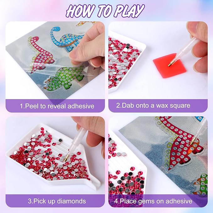 5D DIY Diamond Painting Stickers Kits for Kids, Diamond Art Mosaic Stickers by Numbers Kits Crafts Set for Children, Boys and Girls,Creative Handmade Art Craft Gift (Unicorn-2)
