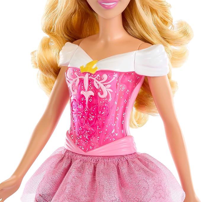 Mattel Disney Princess Toys, Aurora Fashion Doll, Sparkling Look with Blonde Hair, Purple Eyes & Tiara Accessory, Inspired by the Sleeping Beauty Movie
