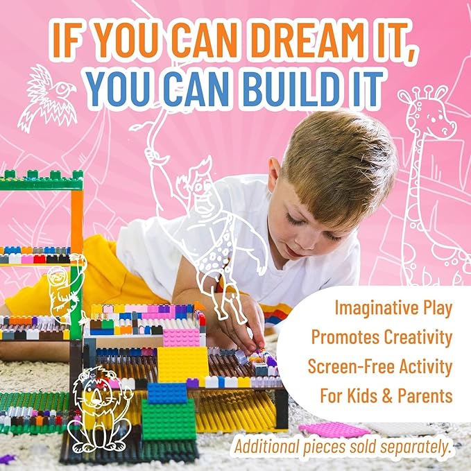 Strictly Briks Compatible with Lego Toy Building Block, Building Creative Play Set for Ages 3 and Up, Compatible with All Major Brick Brands, Clear Colors, 4 Different Shapes and Sizes, 156 Pieces