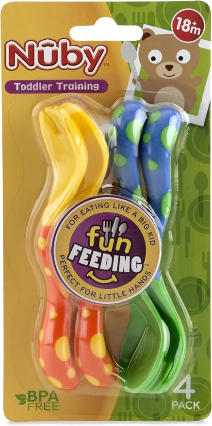 Nuby Spoons and Forks , Colors May Vary, 4 Count