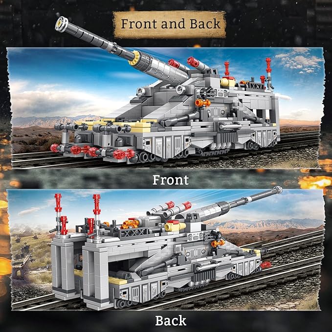 Military Dora Tank Toy Building Set, Compatible with Lego Military WW2 Classic Amry Building Block, Gift for Military Enthusiasts Kid 6-14 Years Old.