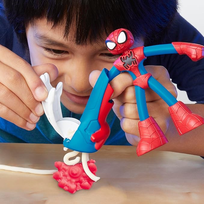 Play-Doh Marvel Spider-Man Thwip Squisher Set with Bendy Action Figure, Imagination Toys for 4 Year Old Boys and Girls and Up