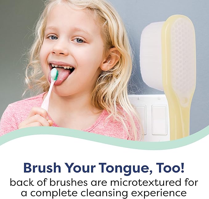 Extra Soft Toothbrush, Nano Toothbrush for Sensitive Gums, Extra Soft Toothbrushes Child Sensitive Teeth Manual, Ultra Soft Toothbrush for Extra Protection Gum Care, Perfect for (Kids - 4 Pack)