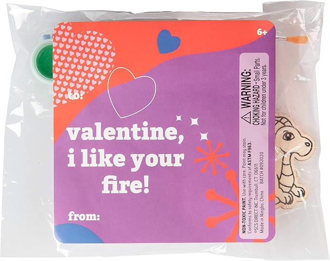 Set of 24 Valentines Cards for Kids Classroom - Valentine's Day Unicorn &Dragon Wood Painting Kits for Kids School -Each Valentines Gift Has Complete Craft Kit & Card for Boys Girls Classroom Exchange
