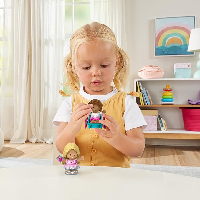 Fisher-Price Little People Toddler Toys Barbie Party Figure Set with 2 Characters for Preschool Pretend Play Kids Ages 18+ Months