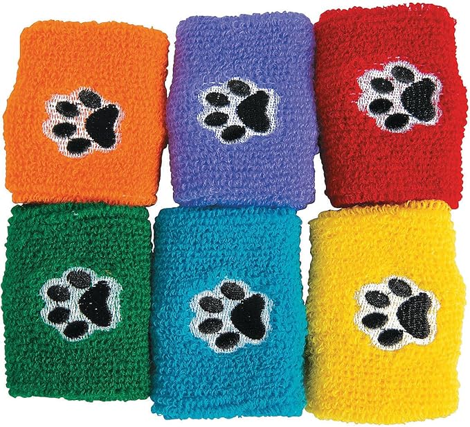 Fun Express Paw Print Wrist Bands - 12 Pieces - Educational and Learning Activities for Kids