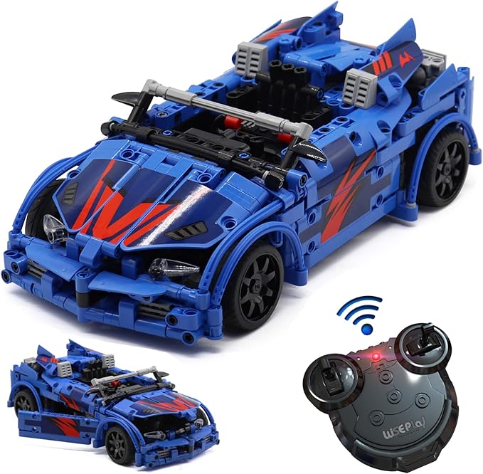 WISEPLAY Build Your Own RC Car Kit for Kids and Adults | 585pcs RC Car Kits to Build | STEM Building Toys for Boys & Girls Age 8-12 | Model Car Kits to Build for Kids 9-12 and Adults