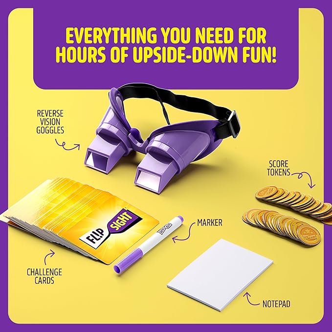 Upside Down Goggles Challenge FlipSight Family Game for Kids and Adults - Kid Games for Boys & Girls 8-12 - Gifts for 9 Year Old Boy - Fun Stuff - Funny Cool Family Night Party - Teen Toys for Kids
