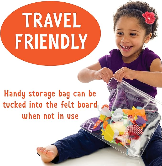 Creativity for Kids My First Fun Felt Shapes - Travel Friendly Felt Board for Toddlers, Crafts and Pretend Play - 100+ Pieces