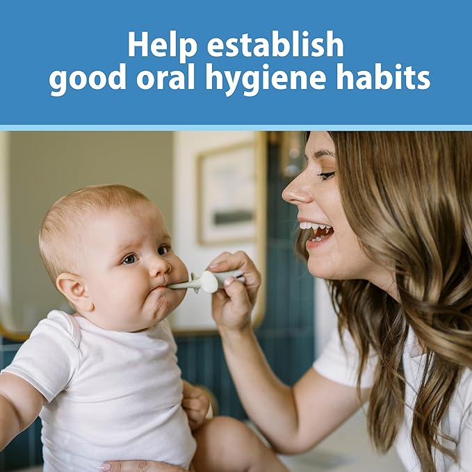 Dr. Brown's Infant-to-Toddler Toothbrush, Soft and Safe Baby Training Brush, Elephant, Mint, 0-3 years (Styles May Vary)