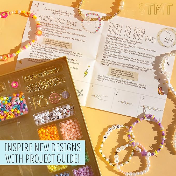 STMT DIY Beaded Jewelry, Makes 15 Premium Jewelry Pieces, Quality Bracelet Making Kit, Features Letter Beads for Bracelets, Enameled Bracelet Charms, Jewelry Making Supplies, Great Teen Girl Gifts