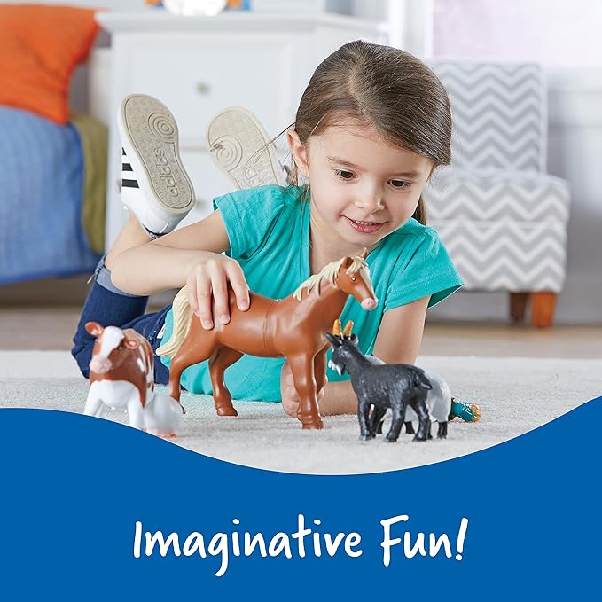 Learning Resources Jumbo Farm Animals, Animal Toy Set for Toddlers, 7 Pieces, Ages 18 Mos+