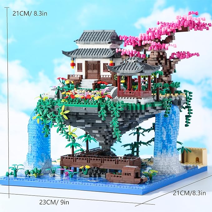 Cherry Blossom Tree Building Set with Gift Box, Original Music Cherry Blossom Tree House(Type :Symphony), Japanese Sakura Tree House Lights Building Kit（3320 Pcs, Cherry Bonsai Tree Building Set.
