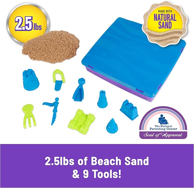 Kinetic Sand, Deluxe Beach Castle Playset with 2.5lbs Play Sand, Tools & Molds, Sensory Toys for Kids Ages 5 and up