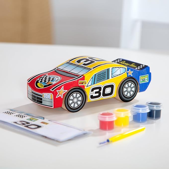 Melissa & Doug Decorate-Your-Own Wooden Race Car Craft Kit
