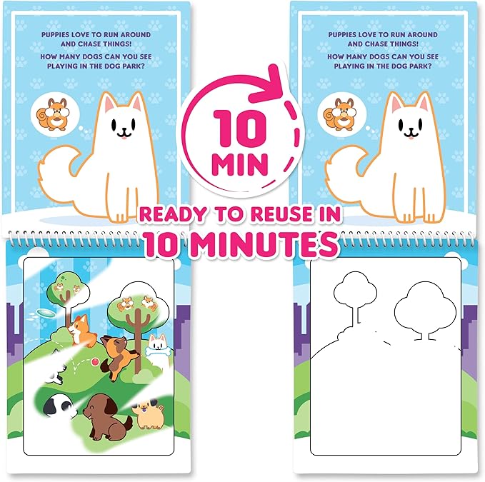 Water Magic - Patented Gourmet Scented Reusable Water Reveal Activity Books - No Mess, All Fun by Scentco (Unicorn and Pet Paradise)