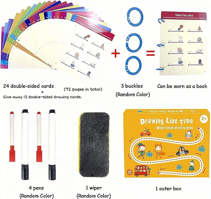 Preschool Learning Activities for 2 Year Olds Toddler with 4 Dry Erase Markers for Preschool Classroom Montessori for 2 3 4 Years Kindergarten Workbooks