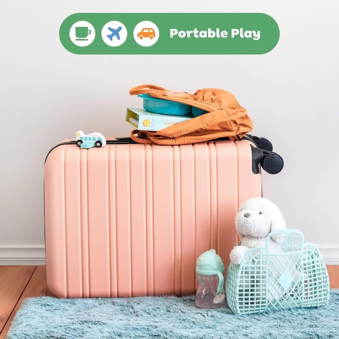 Tiger Tribe: Coloring Set - Backyard Bugs - All-in-1, Stickers & Markers, Cute Garden Critters, Magnetic Sealed Storage Box for Travel, Kids Ages 5+