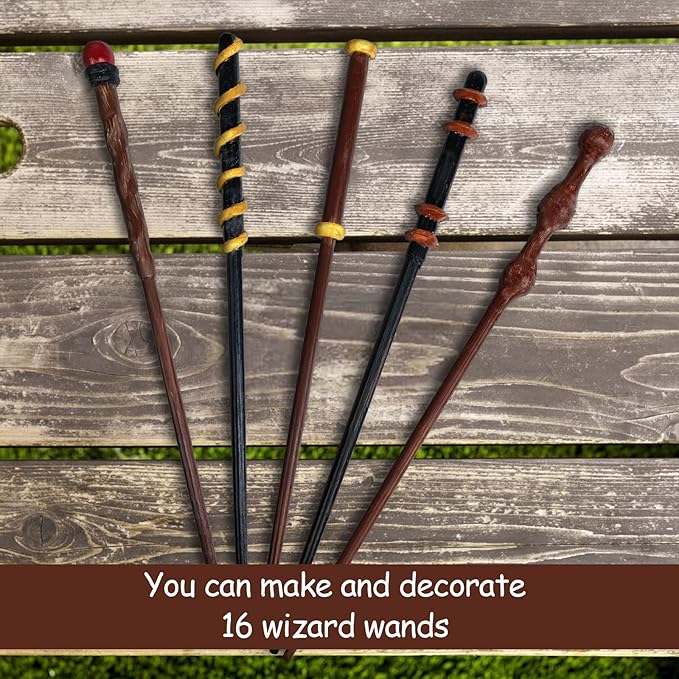 Magic Wizard Wand Making Kit DIY Craft Set for Kids Adult Birthday Party Gift Make Your Own Wands 45-Piece