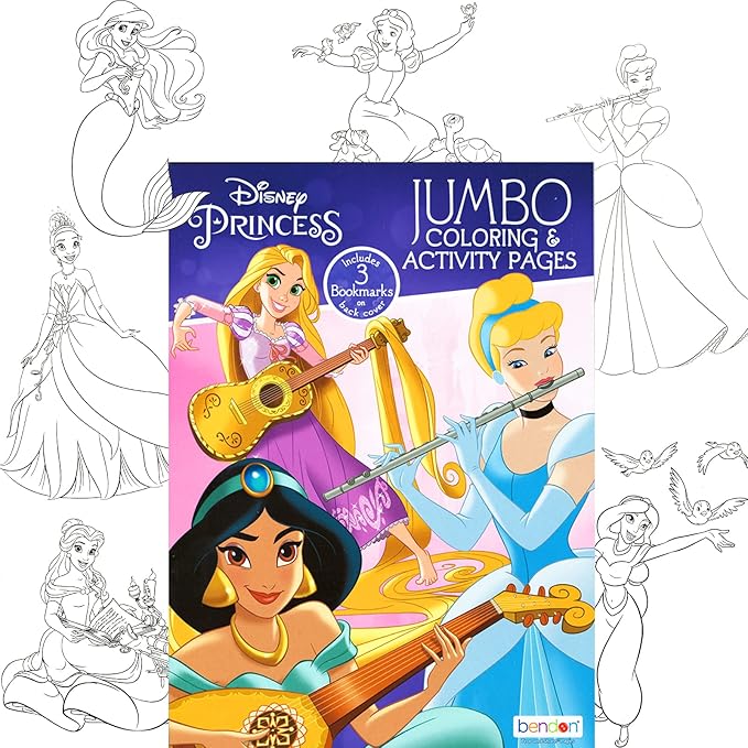 Disney Princess Coloring Book Set for Kids - Activities, Stickers and Games - Featuring Disney Princess, Frozen, Moana and Raya and The Last Dragon,8 x 10.75 inches