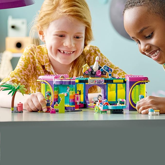 LEGO Friends Roller Disco Arcade Set 41708, Toy Bowling Game, Andrea Mini-Doll Included, Birthday Present Idea for Kids, Girls and Boys 7+, Fun Playset for Creative Play