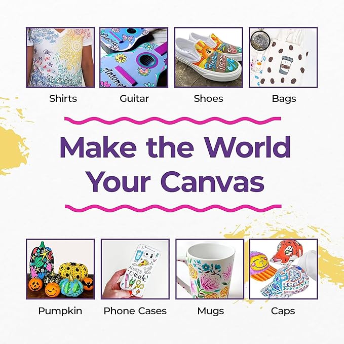 PINTAR | 24 PACK | Oil Based Paint Markers | Oil Paint Pens For Rock Painting,Glass, Wood, Plastic, Canvas, Paper, Metal, Ceramic, & Fabric | 20 Medium Tip & 4 Fine Tip