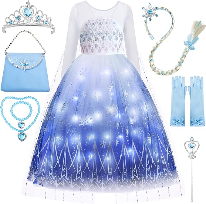 Princess Dresses for Girls Light Up Princess Costume for Little Girls Christmas Halloween Costume for Kids Toddler